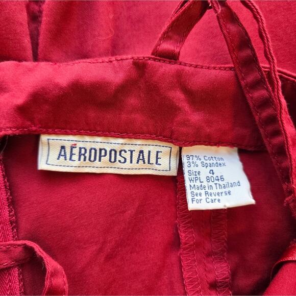 M Aeropostale Vintage Y2K Red Butterfly Floral Print Strap Dress Womens Size 4 - Picture 8 of 8